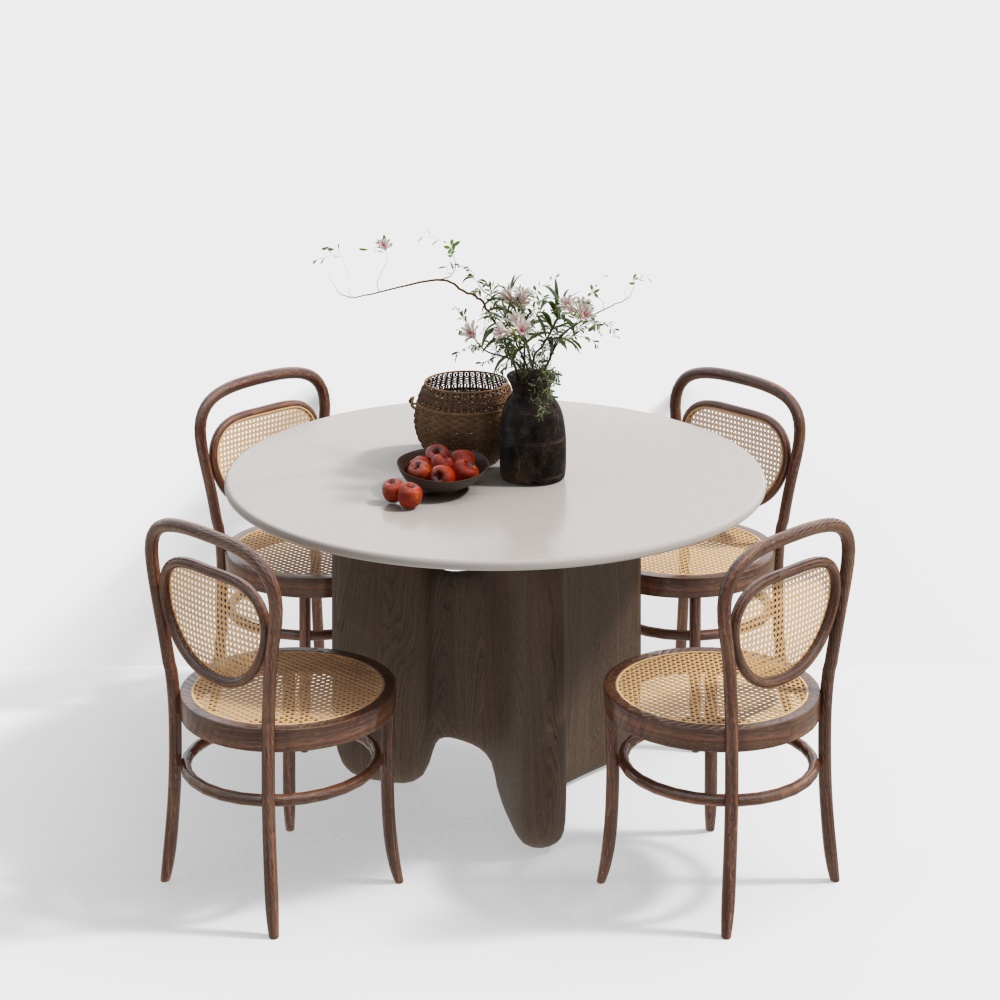 Wabi-sabi dining table and chair set
