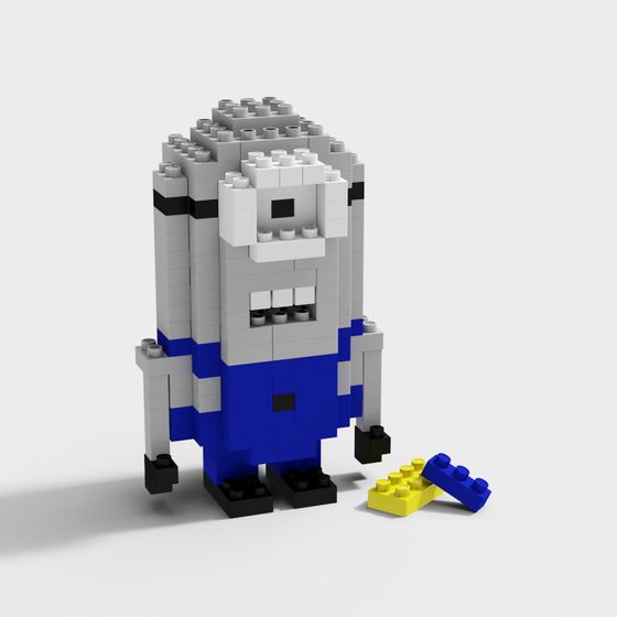 Charming Block Monster 3D model for Creative Projects