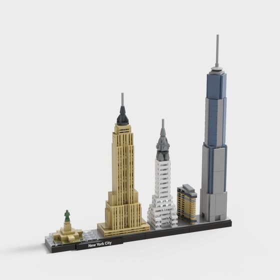 Dramatic New York City Skyline 3D model