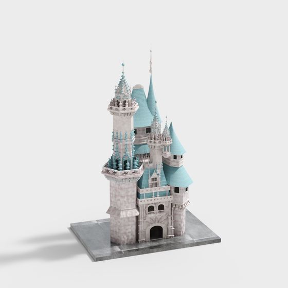 Dreamy Castle 3D Model for Fantasy Worlds