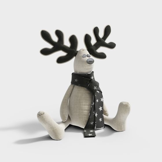 Cute Low-Polygon Reindeer 3D Model for Winter Decor