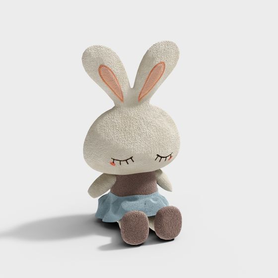 Cute Low-Poly 3D Model of Soft Bunny