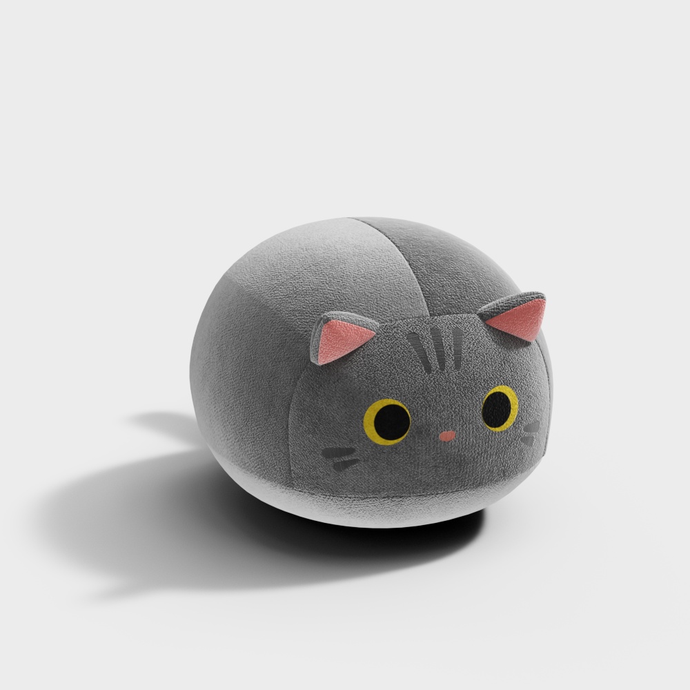 Adorable Low-Poly Sphere Cat 3D model