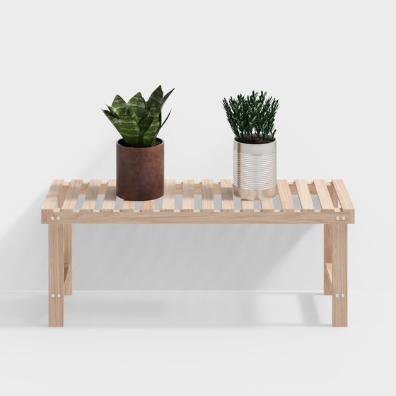 Wooden Grate Bench 3D model for Modern Spaces