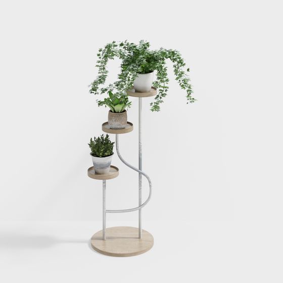 Unique Low-Poly Plant Stand 3D Model