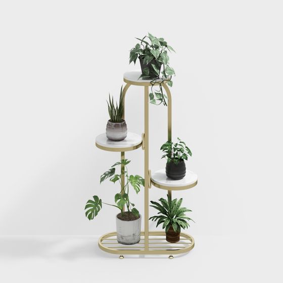 Elegant Plant Stand 3D Model for Modern Interiors