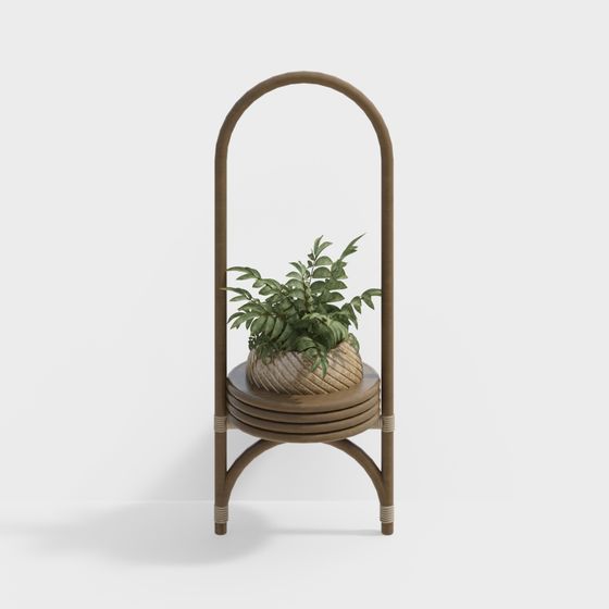 Unique Low-Polygon Plant Stand 3D model