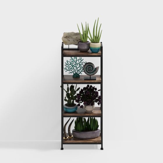 Industrial Style Shelving Unit 3D model