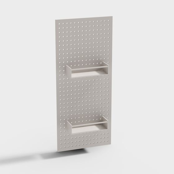 Pegboard Shelf 3D model for Modern Industrial Style