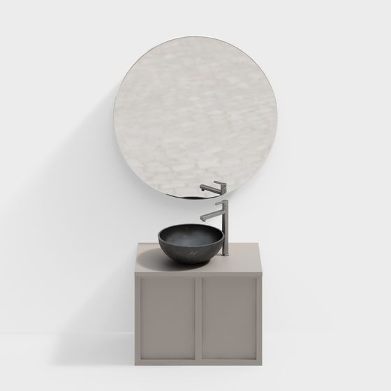 Minimalist Gray Bathroom Sink 3D model