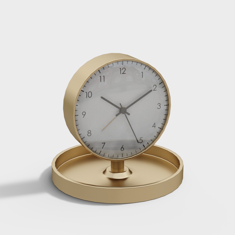 Elegant Low-Poly Clock 3D Model – Modern Interior Design
