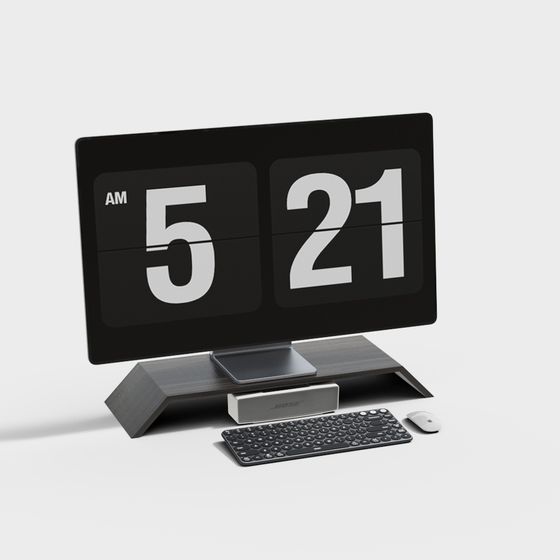 Stylish Flip Clock Display 3D model