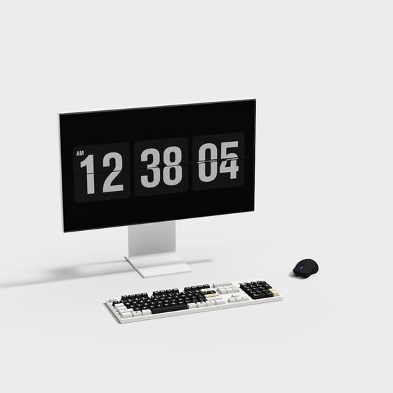 Modern Black Computer 3D Model
