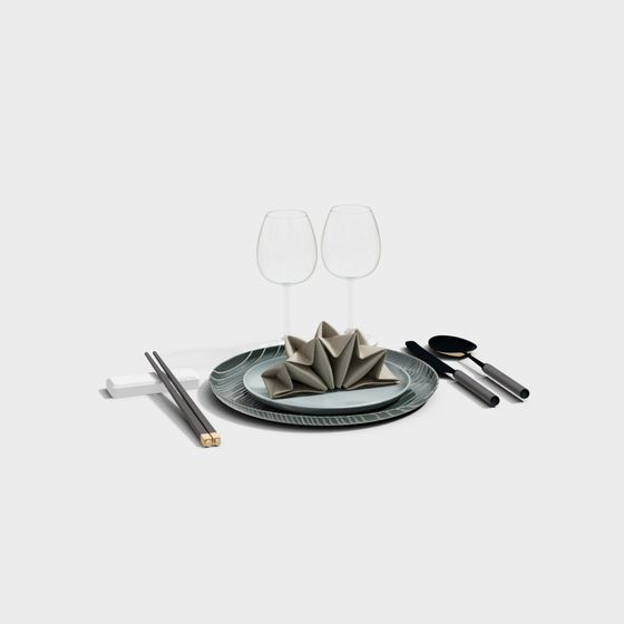 Elegant Dining Table Set 3D model