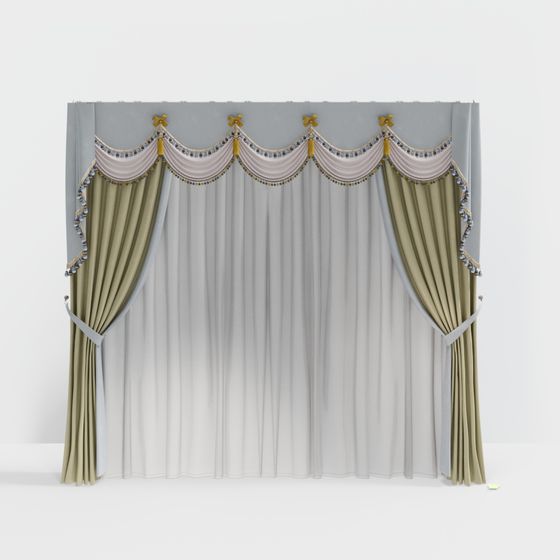 Elegant Low-Poly Curtain 3D Model for Creative Spaces