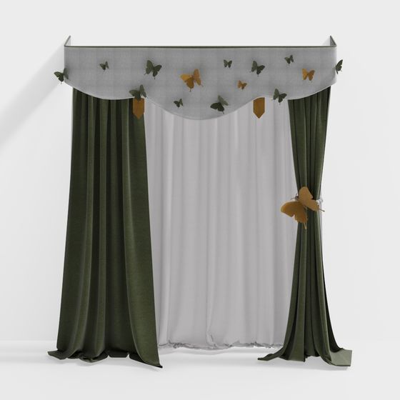 Butterfly Shadow Curtain 3D model for Creative Spaces