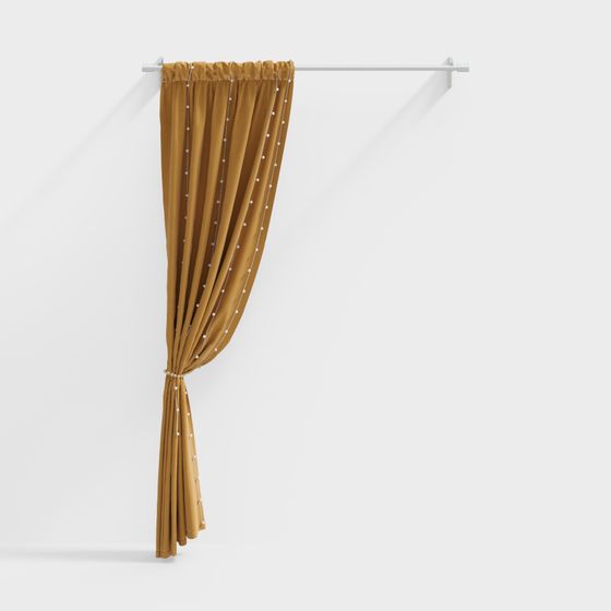 Golden Elegance Curtain 3D model for Stylish Interiors