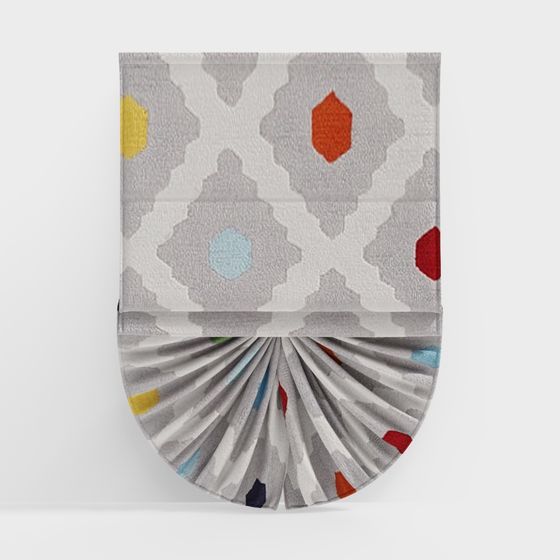 Stylish Abstract Geometric Curtain 3D model