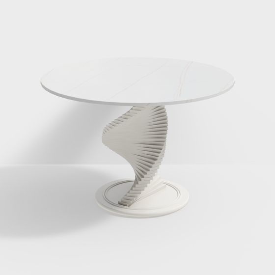 Elegant Spiral Marble Dining Table 3D model