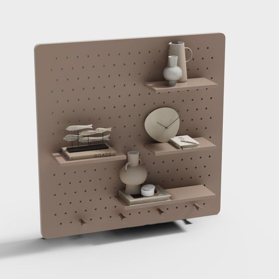 Minimalist Pegboard Shelf 3D model