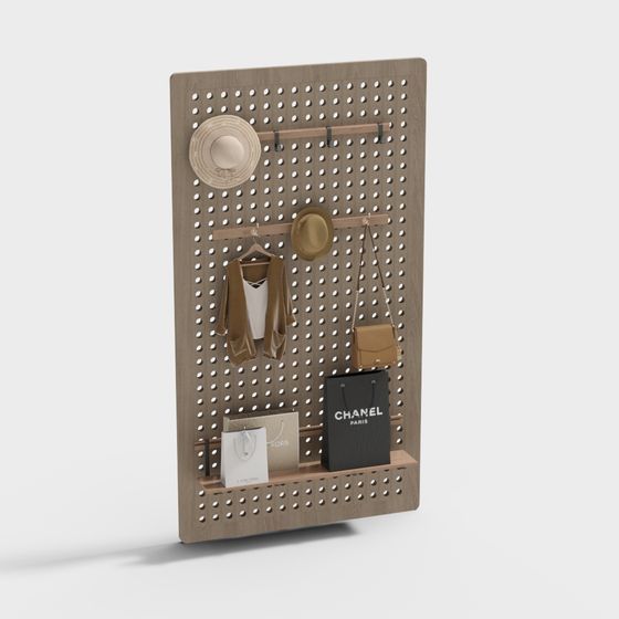 Pegboard Wall Organizer 3D Model for Stylish Homes