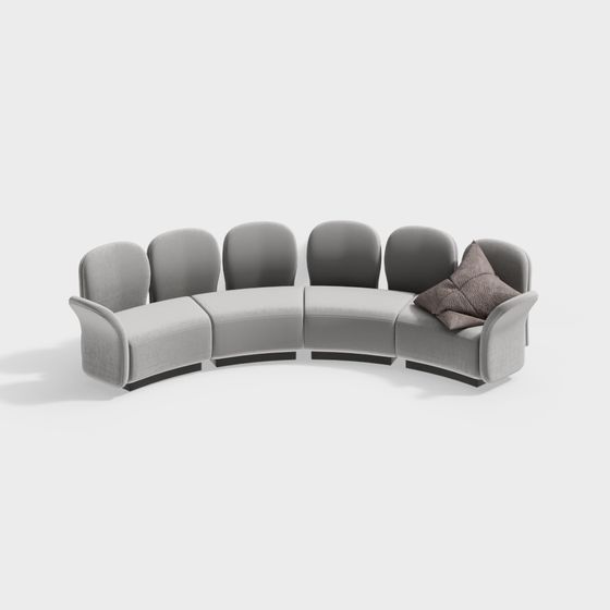 Curve Comfort 3D model Sofa for Modern Living