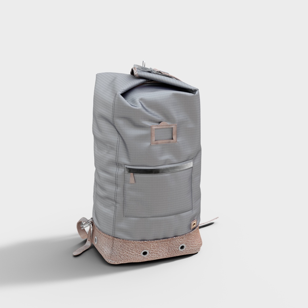 Stylish Gray Travel Backpack 3D model