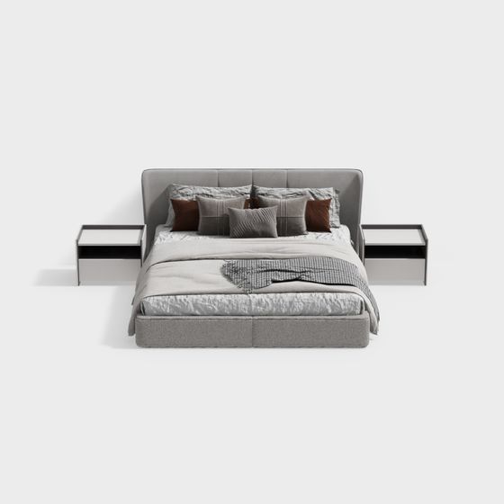 Urban Comfort 3D model Bed for Modern Interiors