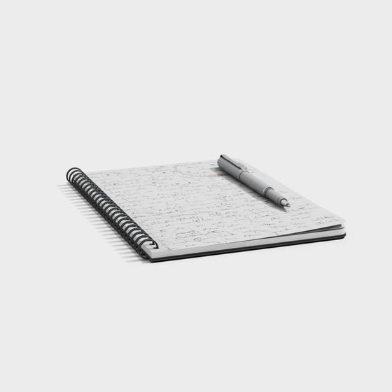 Stylish Black Notebook 3D Model for Office Use