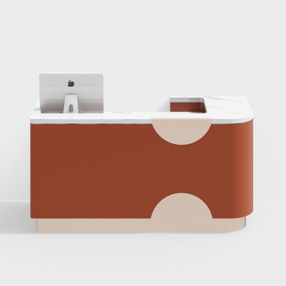Streamlined Reception Desk 3D model
