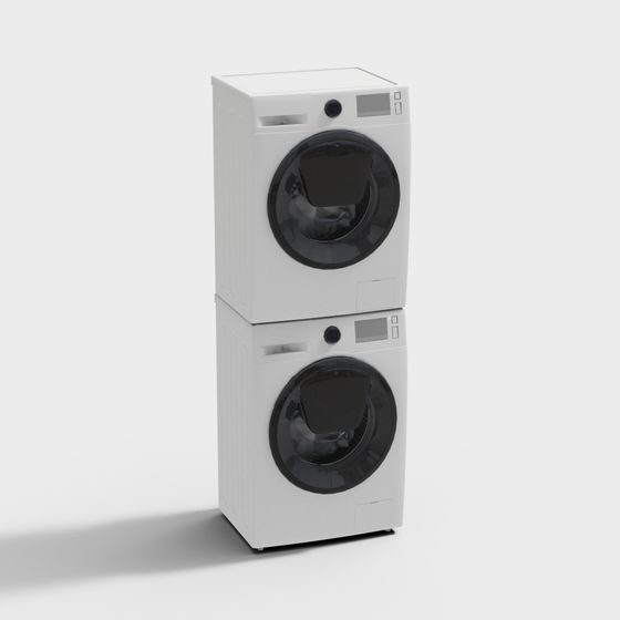 Stacked Laundry Pair 3D model