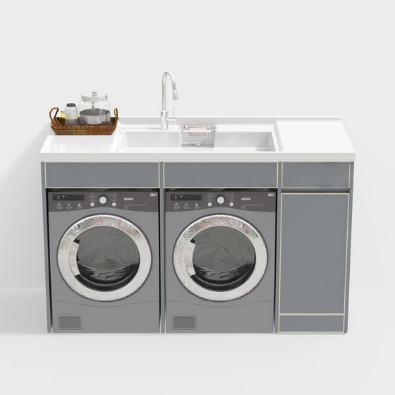 Modern Laundry Machine Combo 3D model