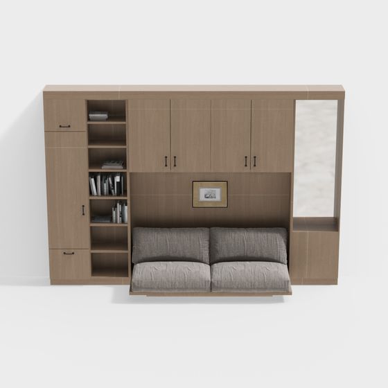 Modern Multifunctional Wall Bed 3D Model