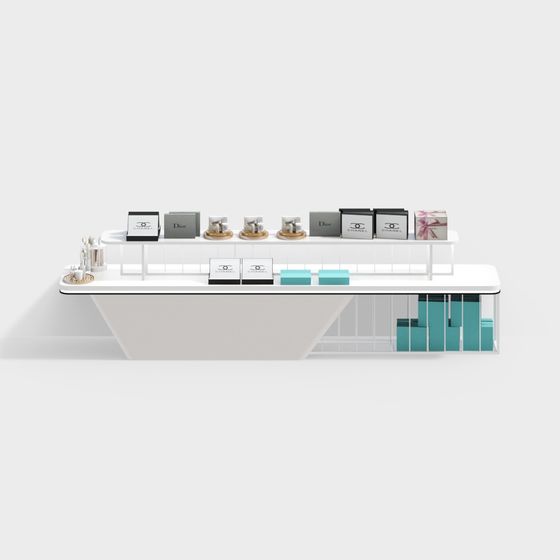 Elegant Low Polygon Display Cabinet 3D model