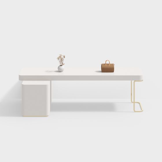 Urban Minimal Desk & Chair Set 3D model