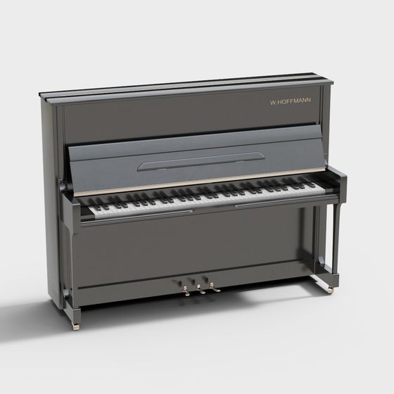 Sophisticated W.HOFFMANN Upright Piano 3D model