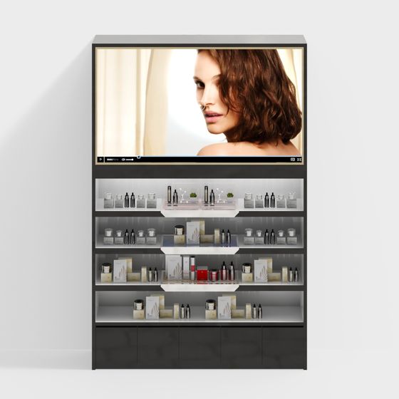 Minimalist Cosmetic Display Cabinet 3D model