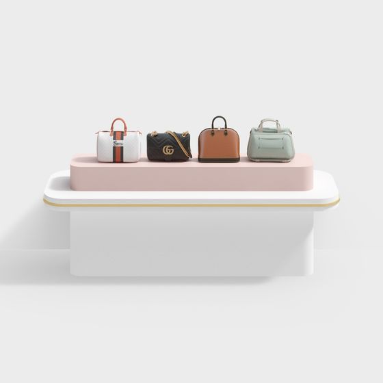 Stylish Handbag Display Rack 3D model