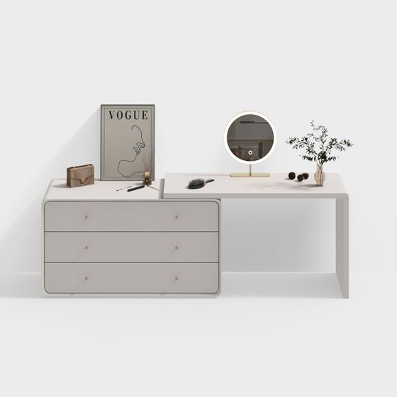 Minimalist Vanity Table 3D model for Contemporary Spaces