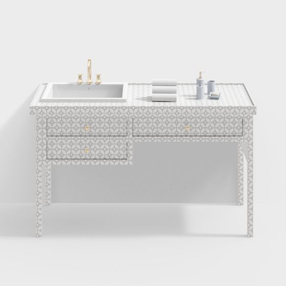 Charming Bathroom Vanity 3D model for Modern Spaces