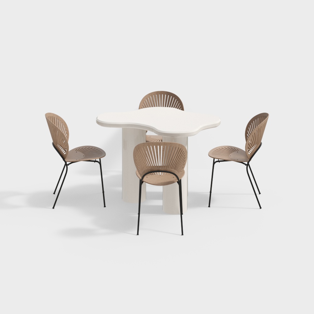 Cloud Dining Table and Chair Set – Modern Minimalist Design