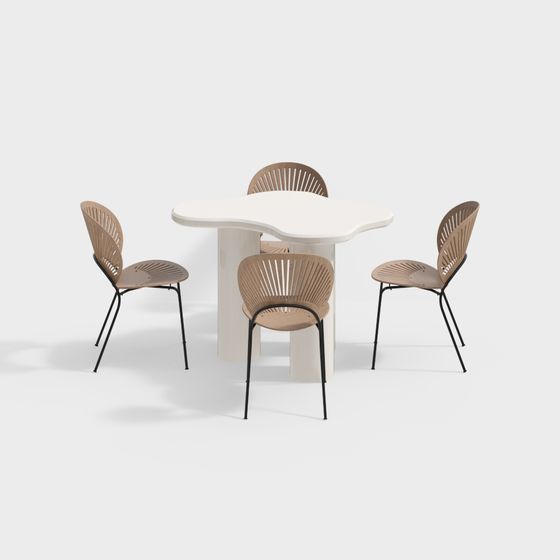 Cloud Dining Table and Chair Set 3D model