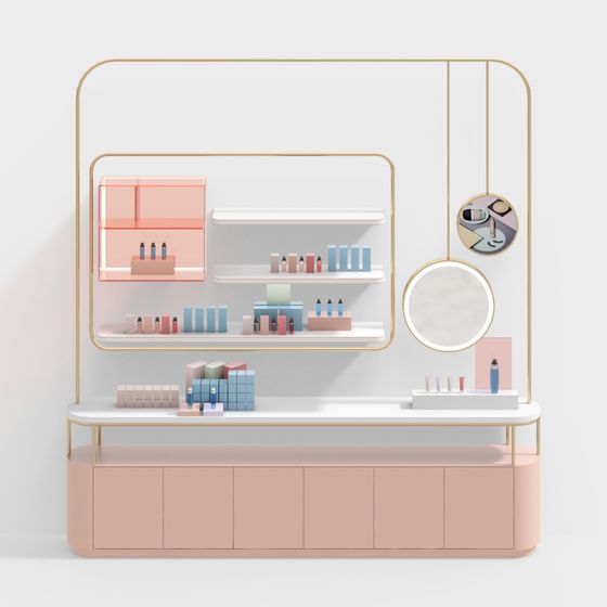 Stylish Indoor Display Cabinet 3D model