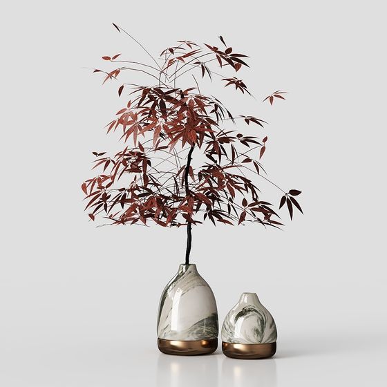 Autumn Vases 3D Model for Creative Projects