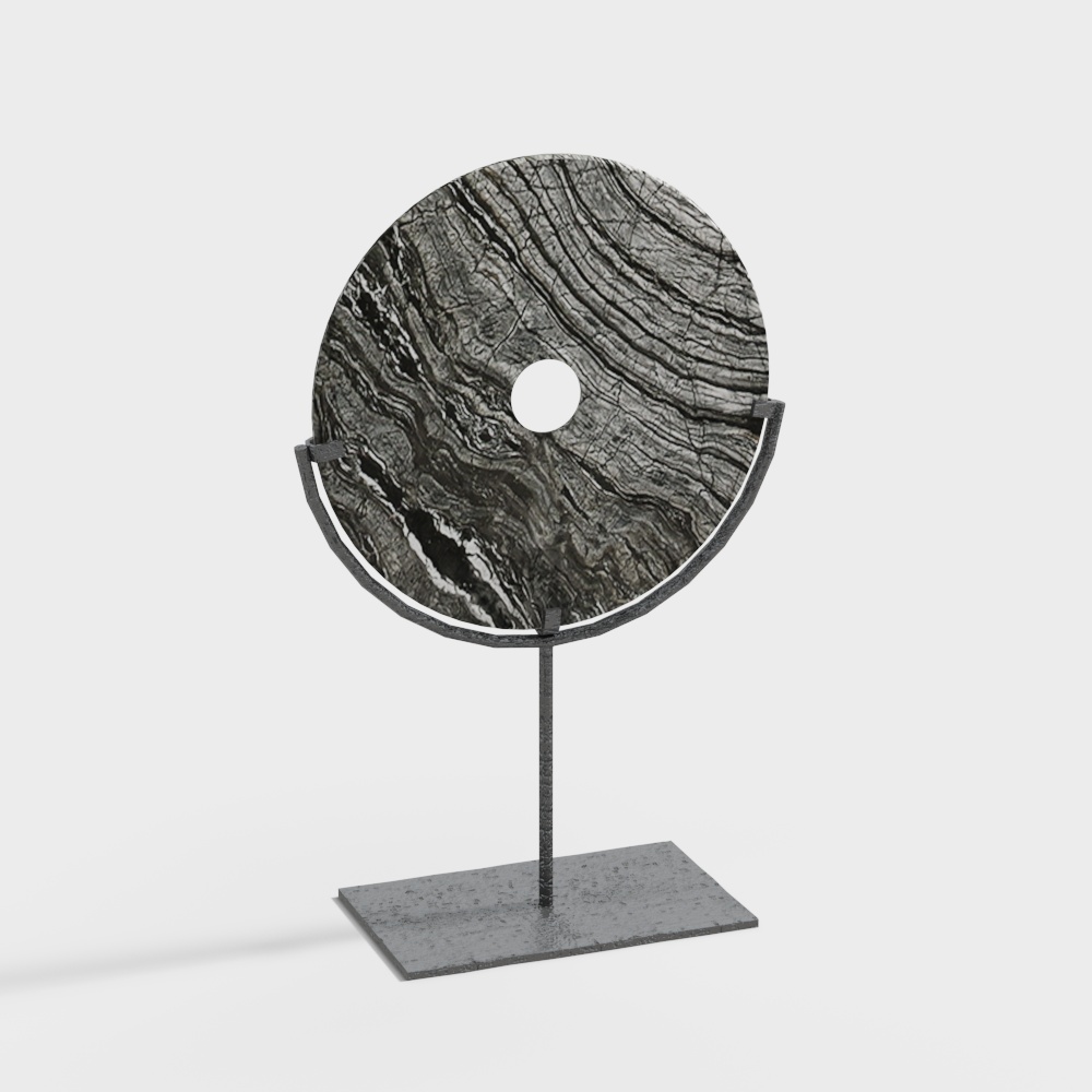 Circular Mirror Console Table 3D model