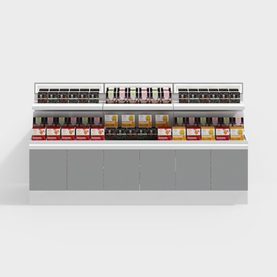 Elegant Low-Polygon Display Cabinet 3D model