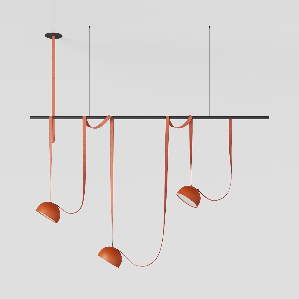 Streamlined Pendant Light 3D Model – Low-Poly Warm Design