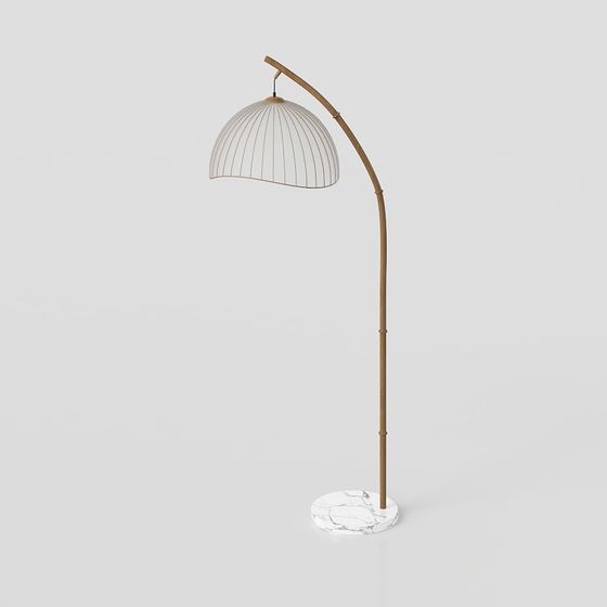 Đèn sàn làm bằng tre phong cách Wabi-sabi