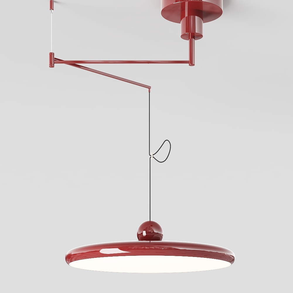 Traditional Red Nordic Retro Chandelier – Cozy Interior Lighting