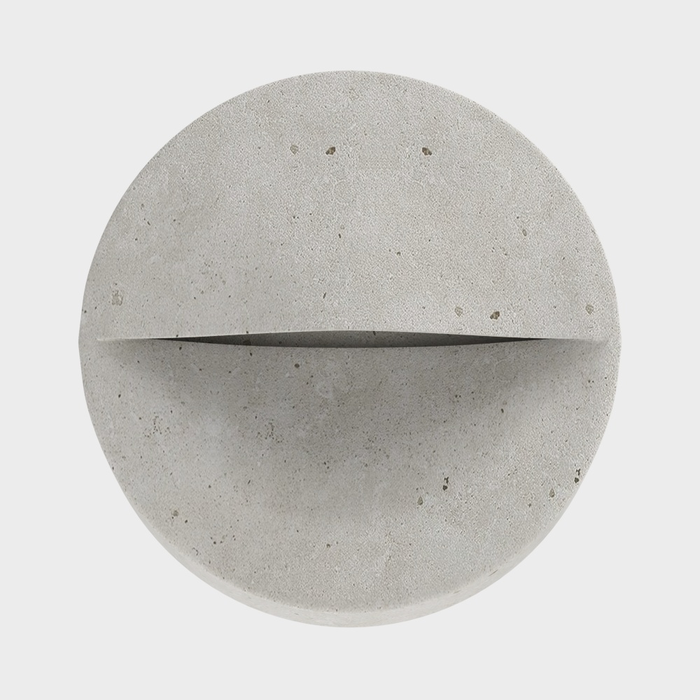 Minimalist Concrete Disc Shelf 3D Model – Low-Poly Industrial Design
